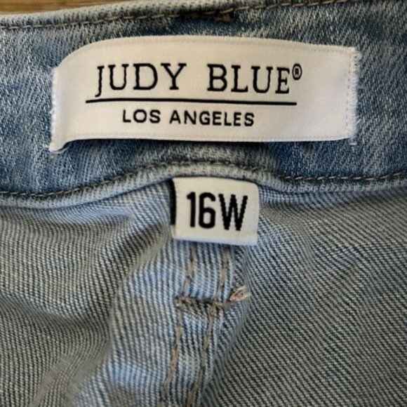 Judy Blue 16W Wide Leg Fit Denim Jeans Braided Waist - Picture 4 of 16